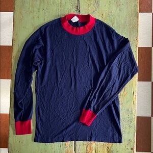 Vintage JCPenney Navy and Red Long Sleeve Tee